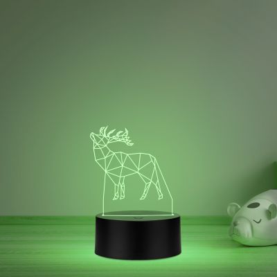 3D Illusion Deer Led Night lamp Multicolored Light Gift for Birthday